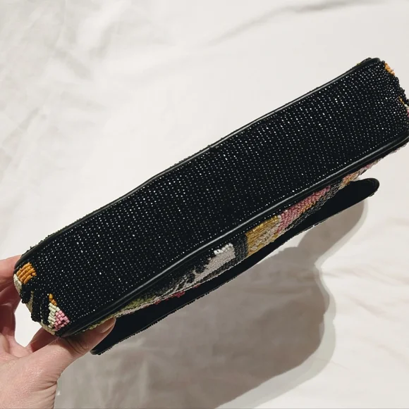 STAUD Tommy Beaded Bag in Coral Patchwork - Picture 4 of 13